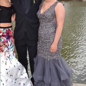 Grey Prom Dress-Mori Lee